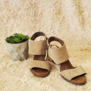 TOMS suede leather Nude (beige) Sandals